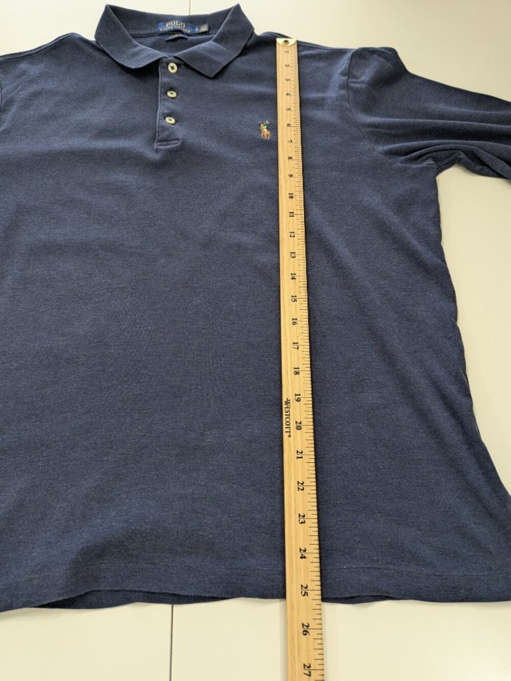 Polo Ralph Lauren Classic Fit Blue Polo Shirt Long Sleeve - Picture 11 of 12